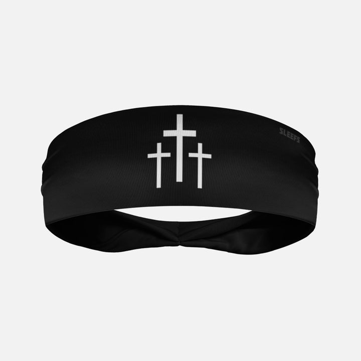 Three Crosses Black Kids Headband