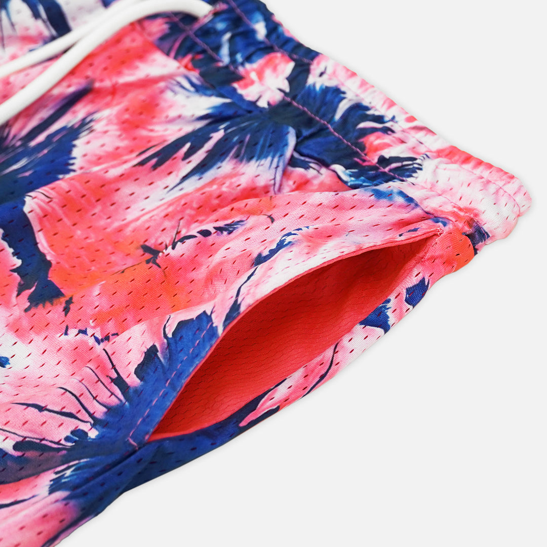 Tie Dye Navy Pink Shorts - 5"