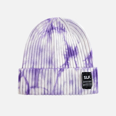 Tie Dye Purple Knit Beanie