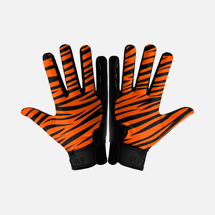 Tiger Stripes Sticky Kids Football Receiver Gloves