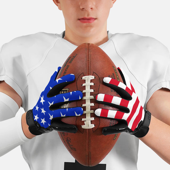 USA Flag Sticky Football Receiver Gloves