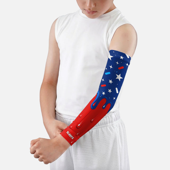 USA Baseball Sprinkles Drip Kids Arm Sleeve