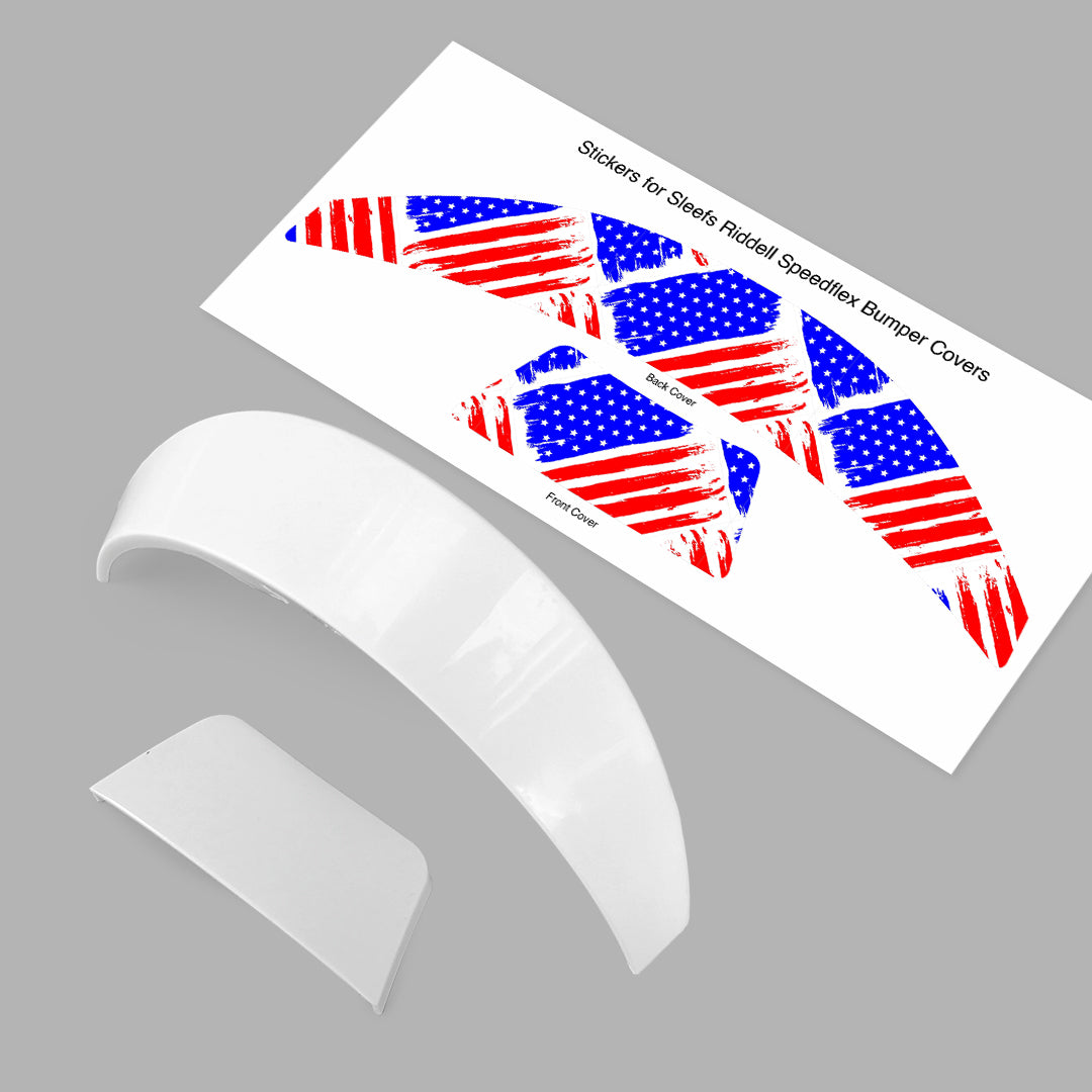 USA Brushed Flag Riddell Speedflex Front and Back Bumper Sticker Kit