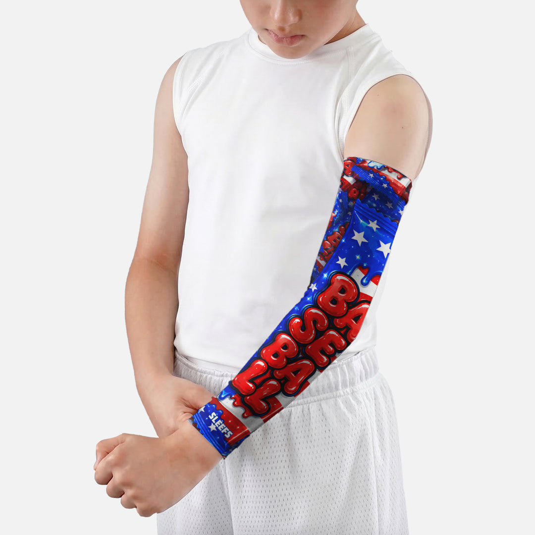 USA Bubblegum Baseball Kids Arm Sleeve