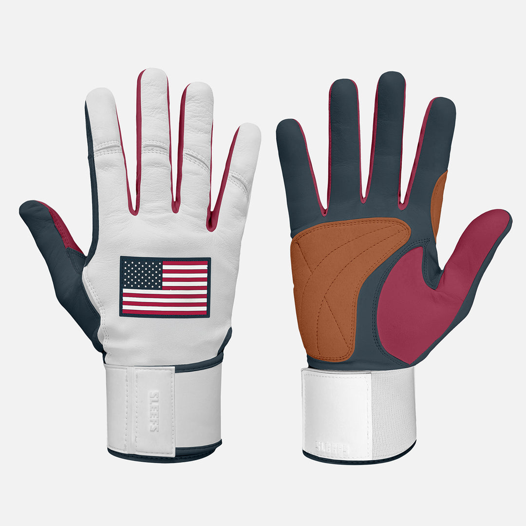 USA Flag Baseball Batting Gloves