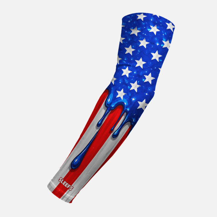 USA Flag Driping Blue Arm Sleeve
