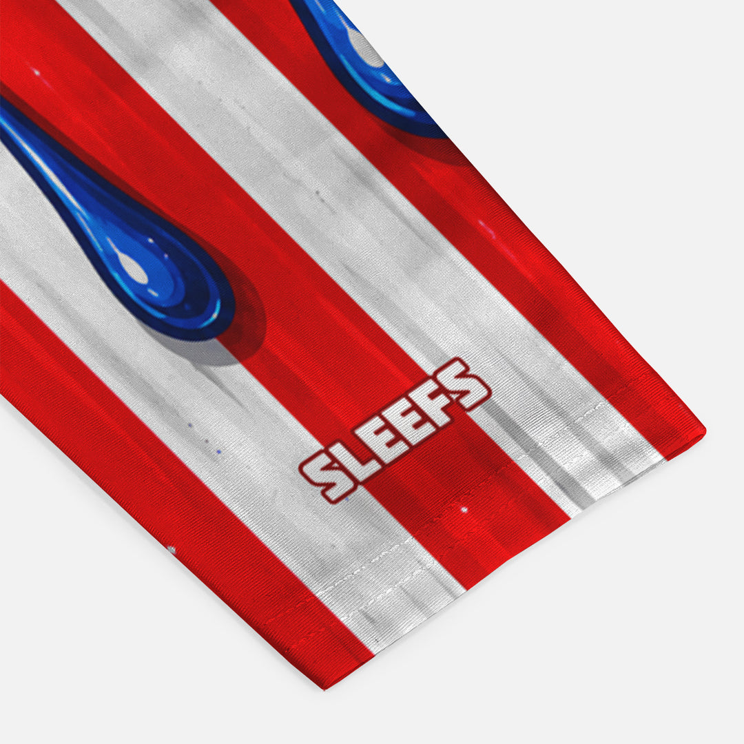 USA Flag Driping Blue Arm Sleeve