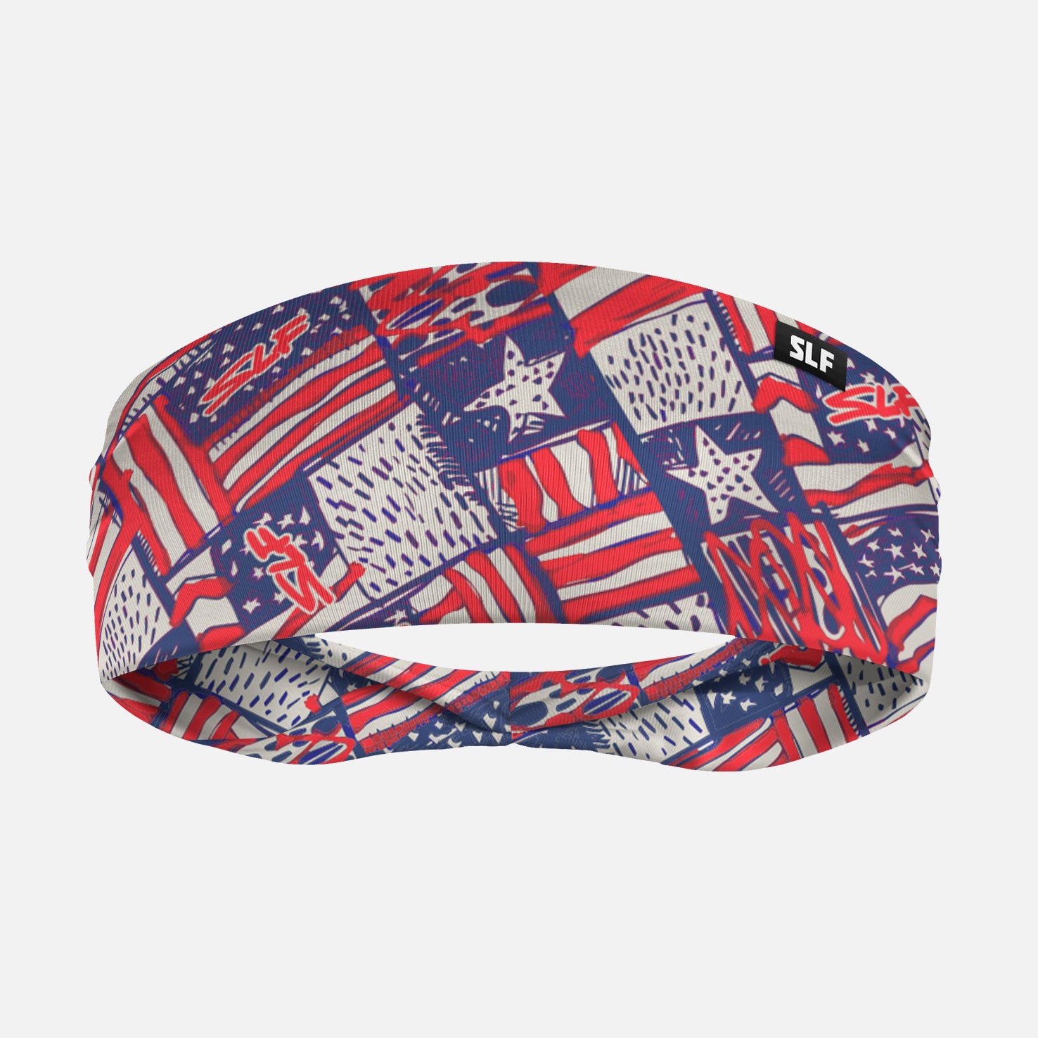 USA Flag Grid 2 Muted Color Headband
