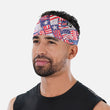 USA Flag Grid 2 Muted Color Headband