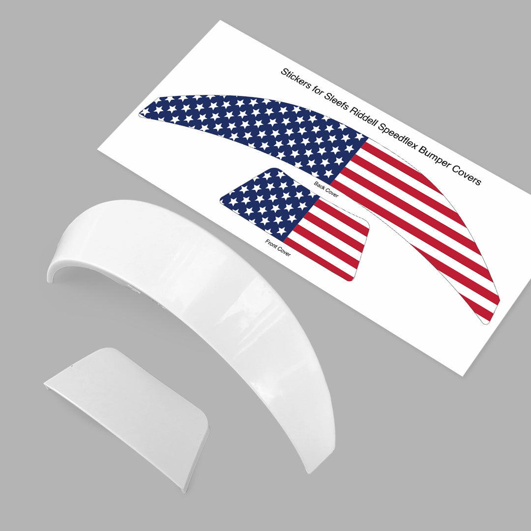 USA Flag Riddell Speedflex Front and Back Bumper Sticker Kit