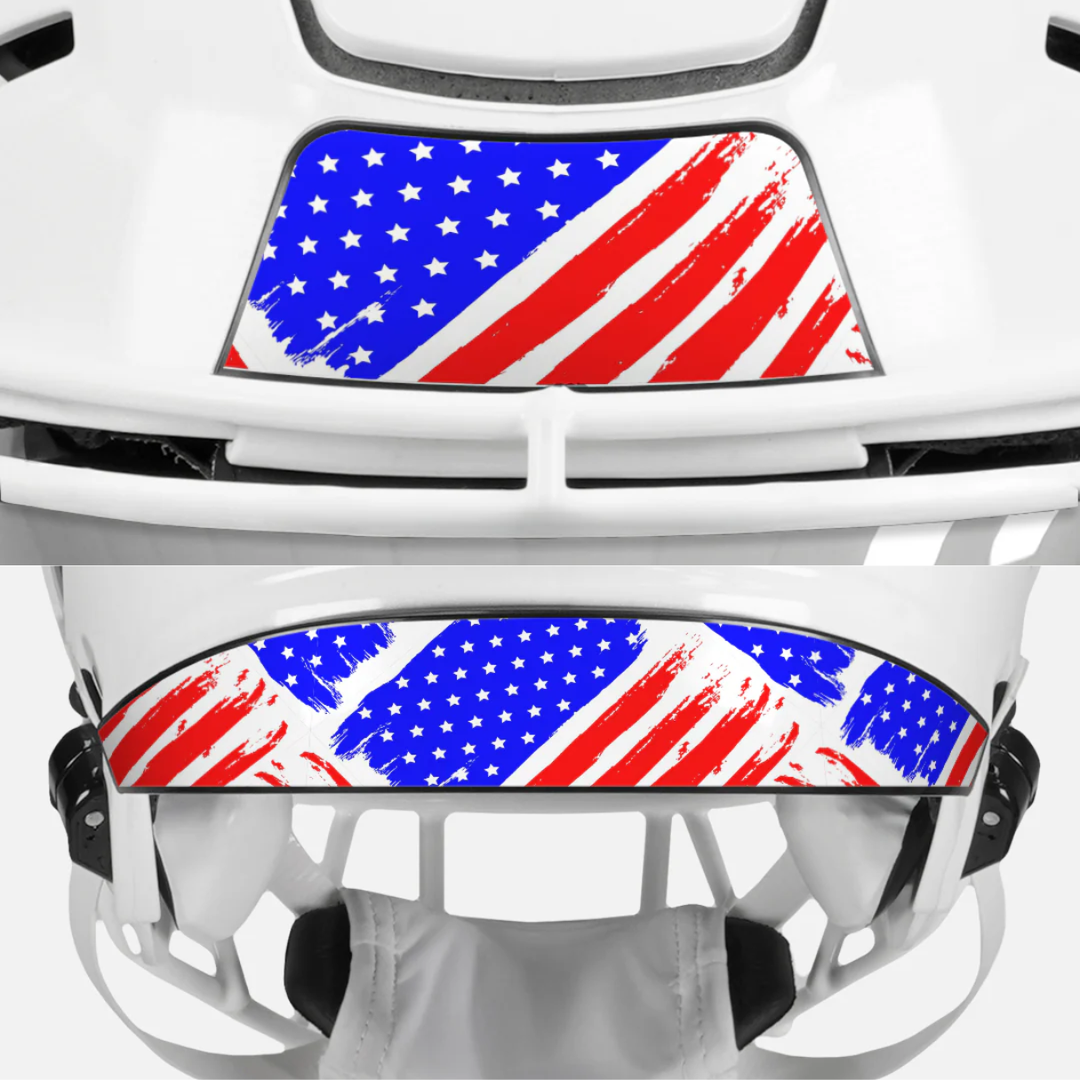 USA Brushed Flag Riddell Speedflex Front and Back Bumper Sticker Kit