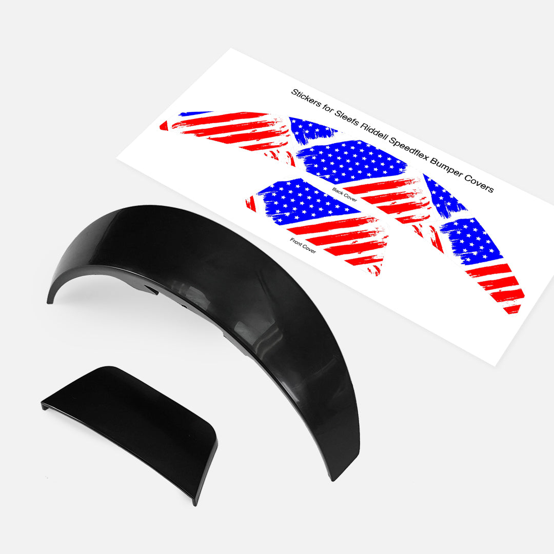 USA Brushed Flag Riddell Speedflex Front and Back Bumper Sticker Kit