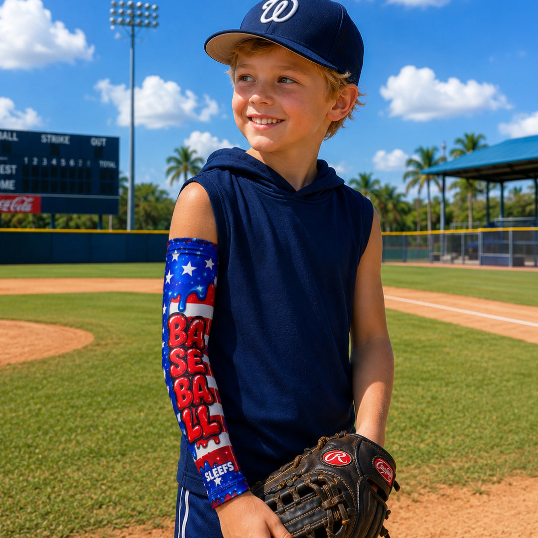 USA Bubblegum Baseball Kids Arm Sleeve