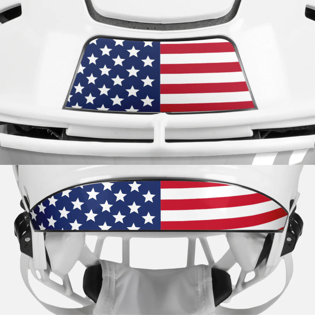 USA Flag Riddell Speedflex Front and Back Bumper Sticker Kit