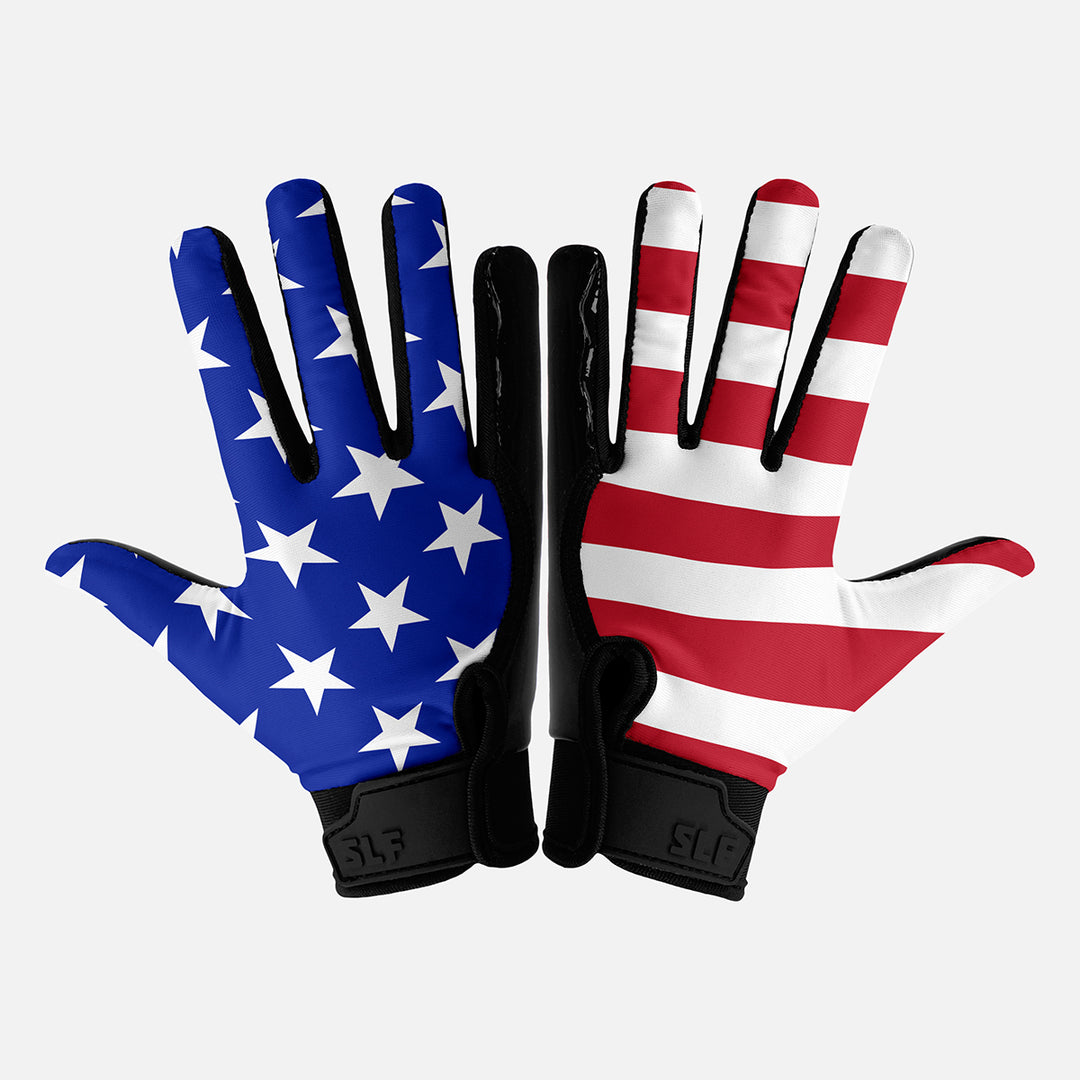USA Flag Sticky Football Receiver Gloves