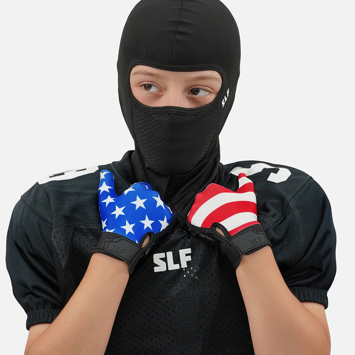 USA Flag Sticky Kids Football Receiver Gloves