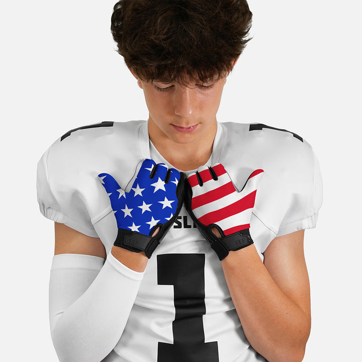 USA Flag Sticky Football Receiver Gloves