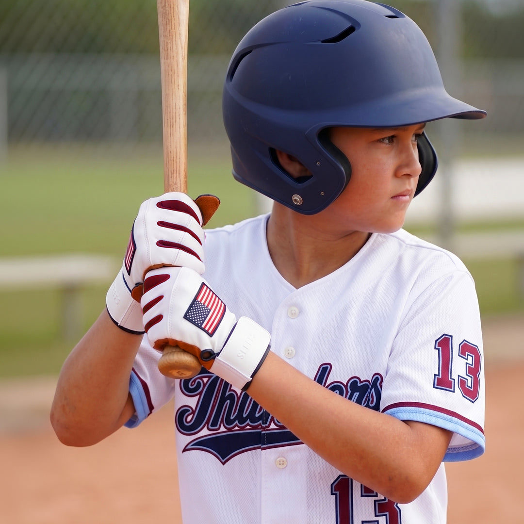 USA Flag Kids Baseball Batting Gloves