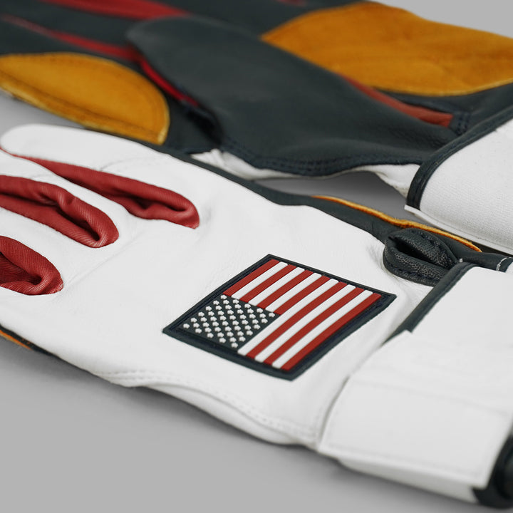 USA Flag Kids Baseball Batting Gloves
