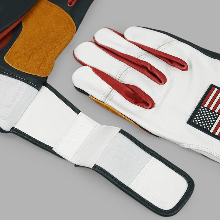 USA Flag Kids Baseball Batting Gloves