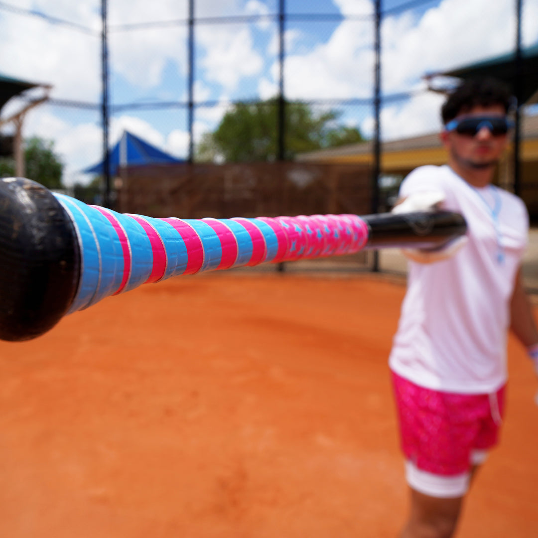 USA Flag Magenta Light Blue Bat Grip