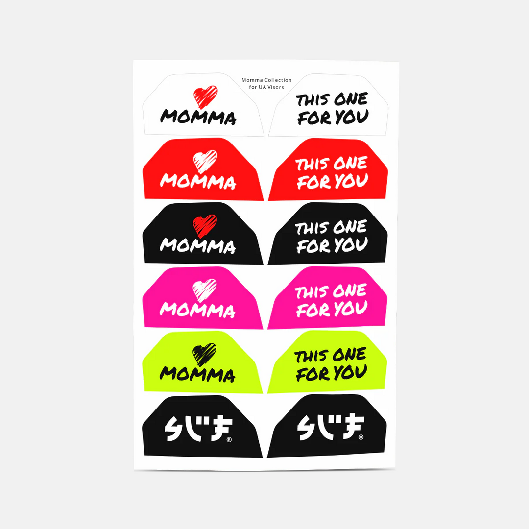 Momma Stickers for Helmet Visor Tabs