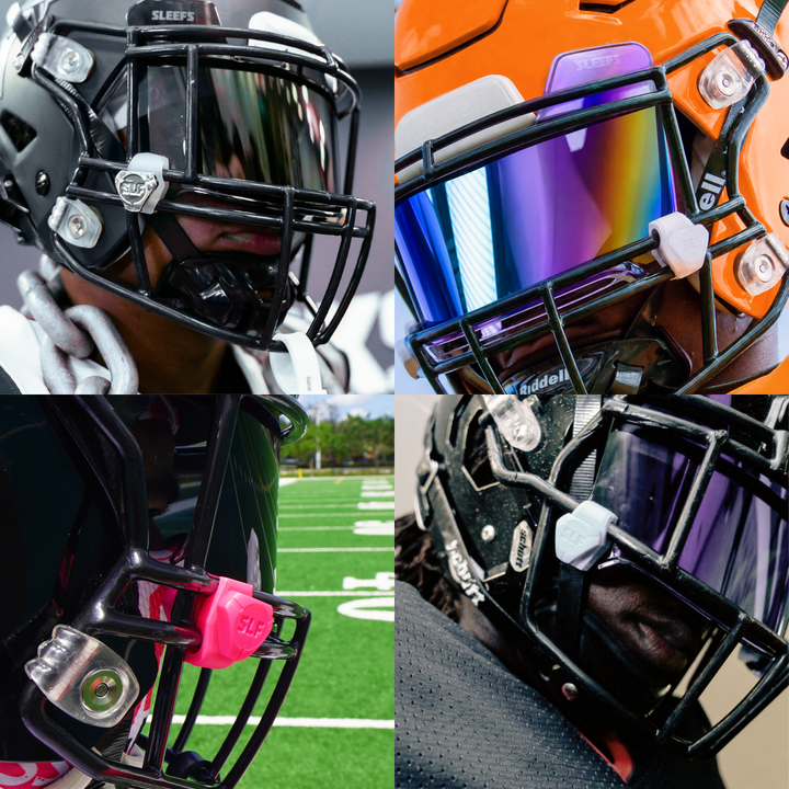 Black Football Helmet Visor Quick Clips