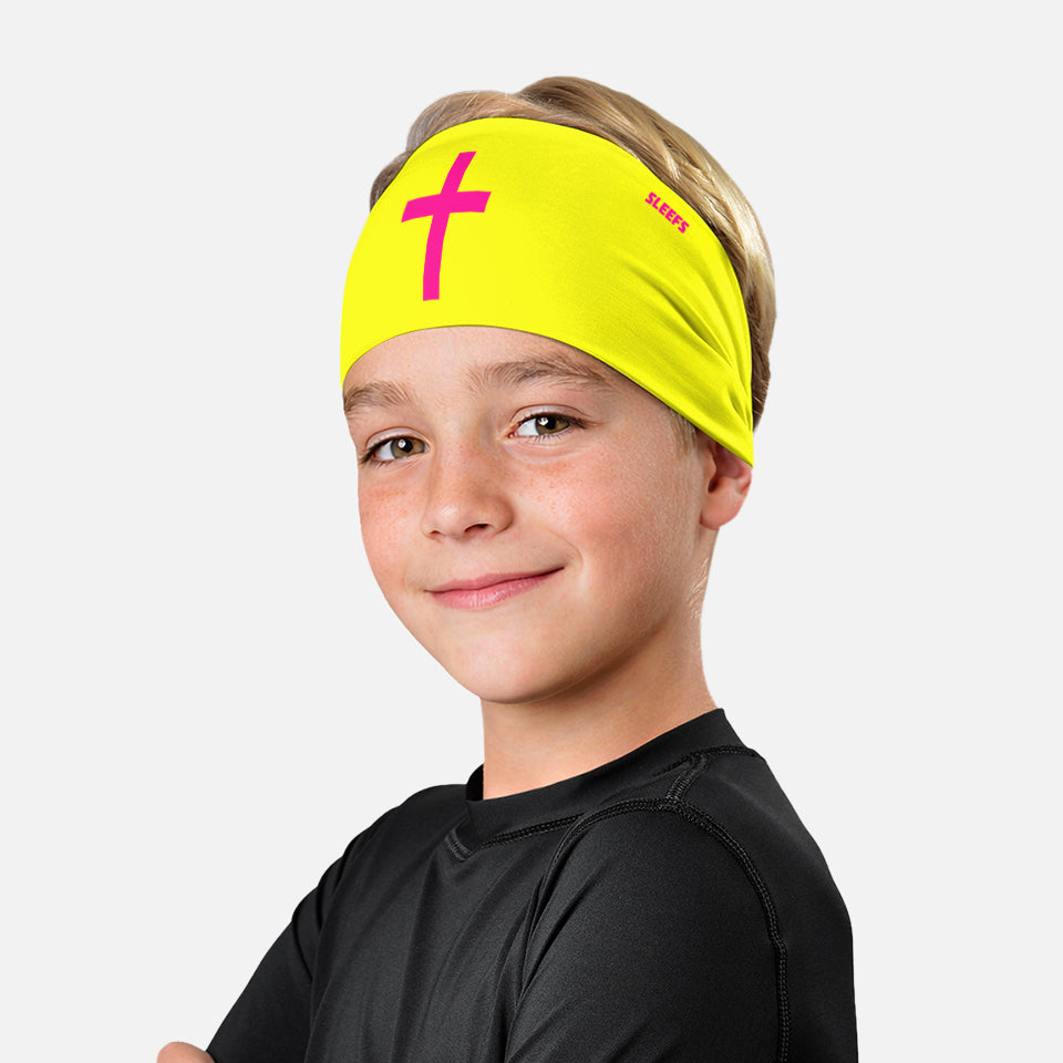 Faith Cross Volt Yellow Kids Headband