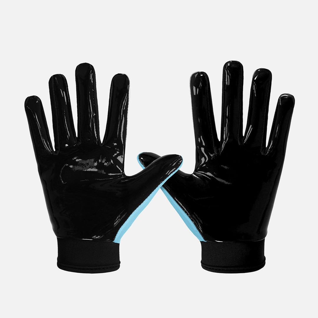 War Shark Blue Sticky Football Receiver Gloves