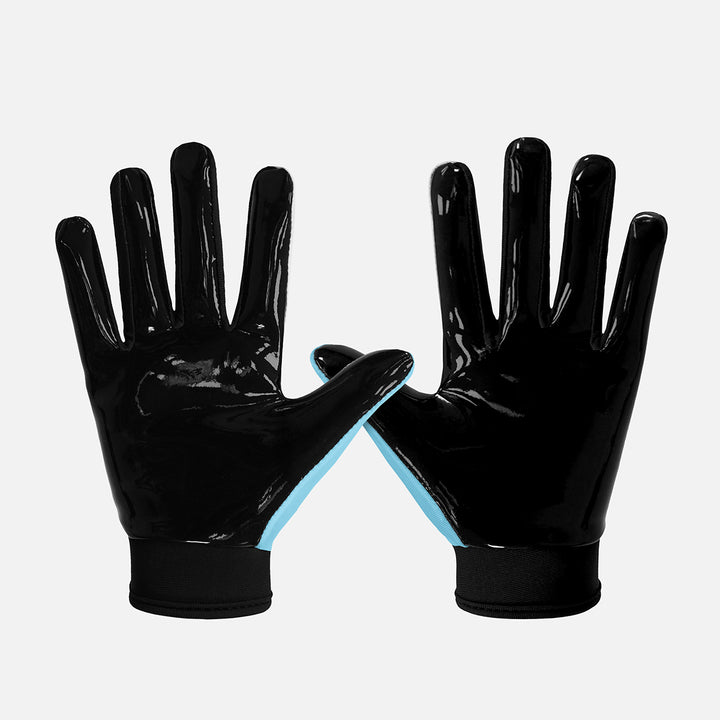 War Shark Blue Sticky Football Receiver Gloves