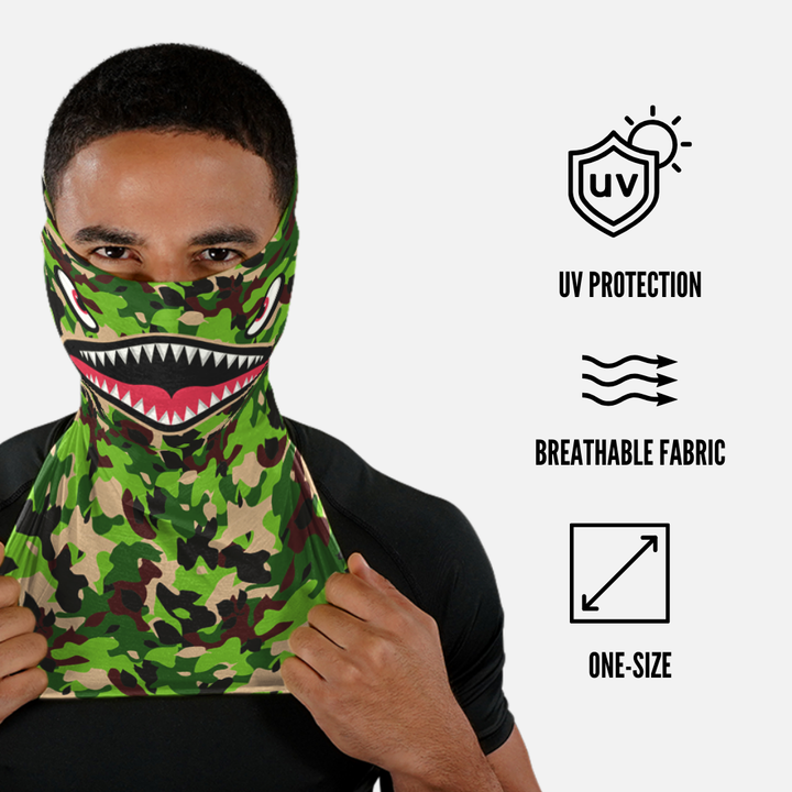 War Shark Jungle Camo Neck Gaiter