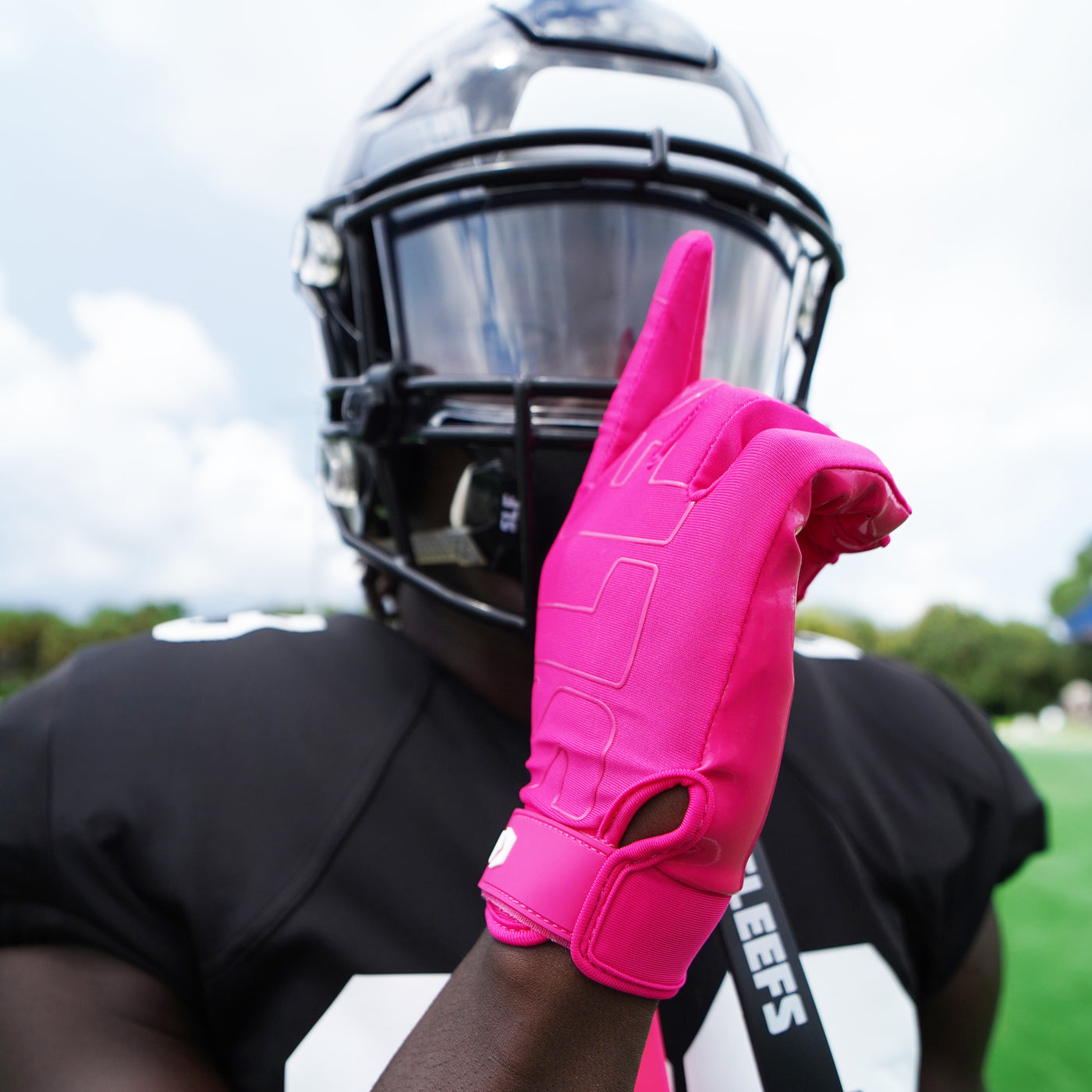 Hue Pink Sticky Football Receiver Gloves