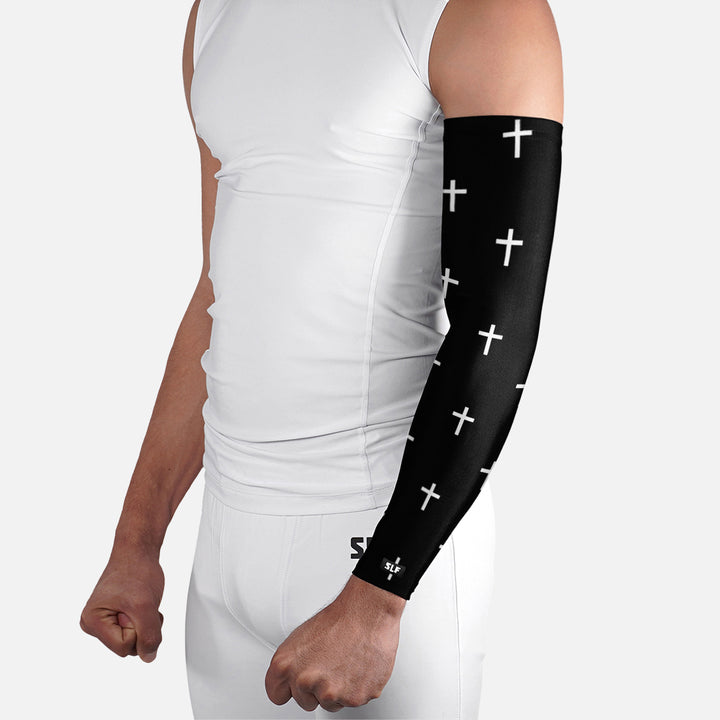 White Cross Pattern Arm Sleeve