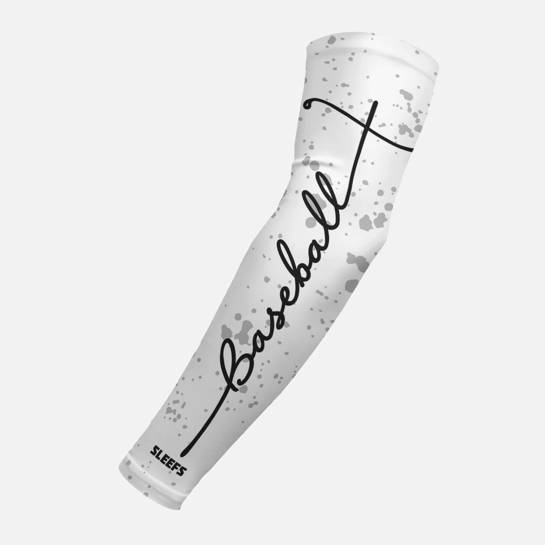 White Gray Splatter Baseball Arm Sleeve
