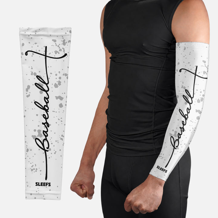 White Gray Splatter Baseball Arm Sleeve