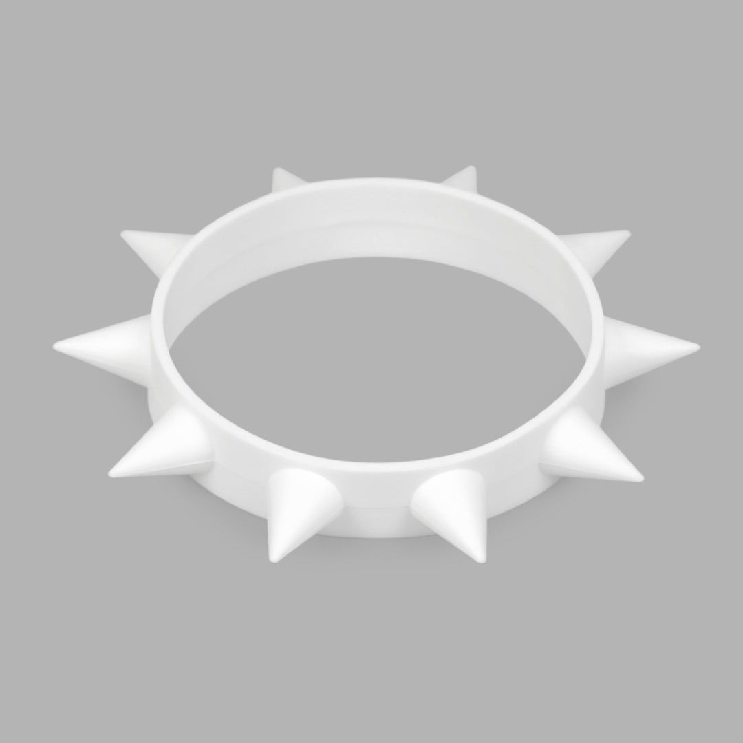 White Spiked Silicone Wristband
