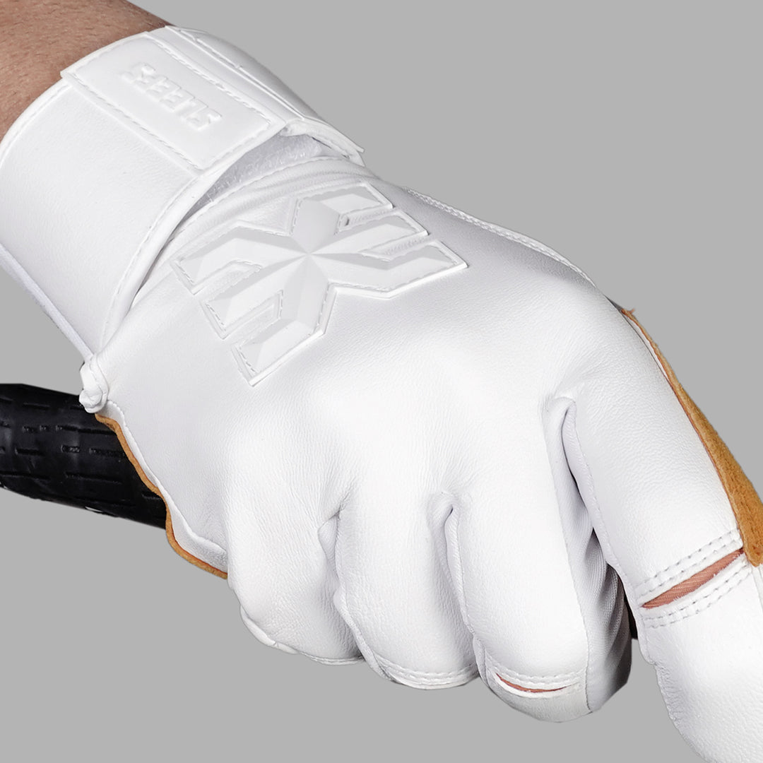 White Baseball Batting Gloves
