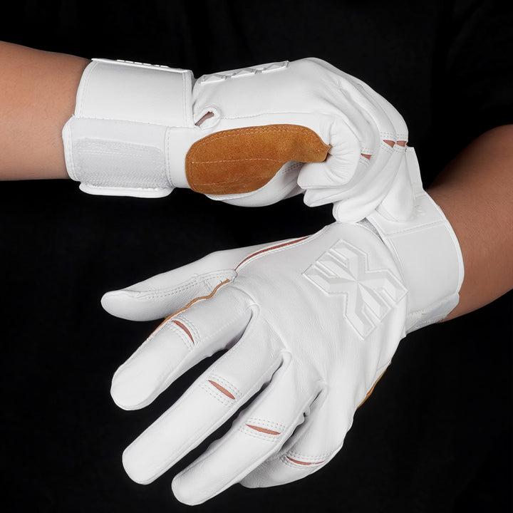 White Baseball Batting Gloves