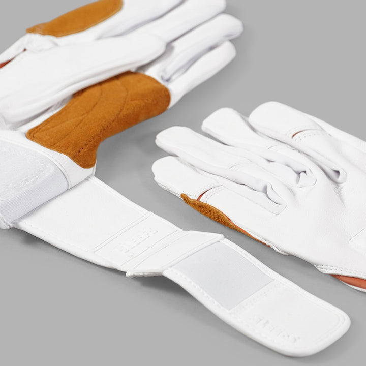 White Kids Baseball Batting Gloves