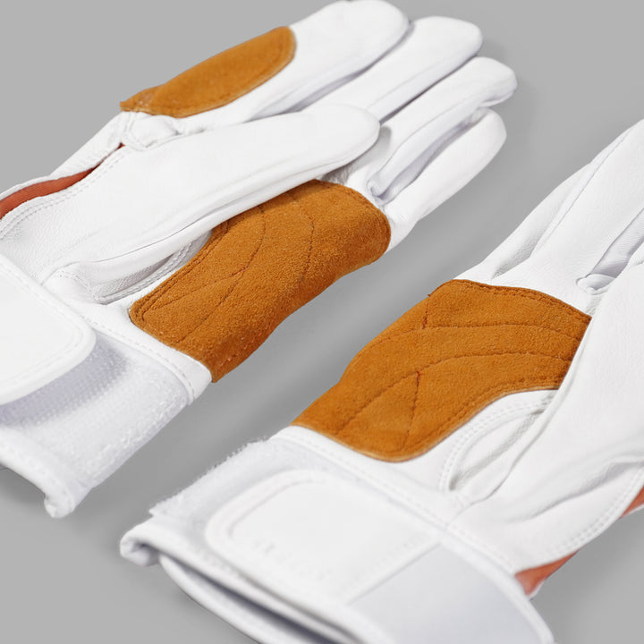 White Kids Baseball Batting Gloves