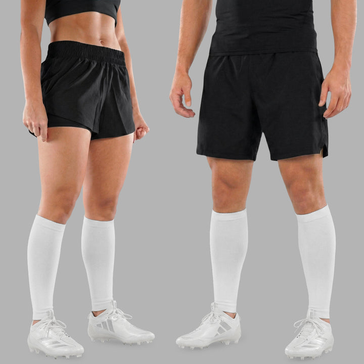 White Knitted Compression Calf Sleeves