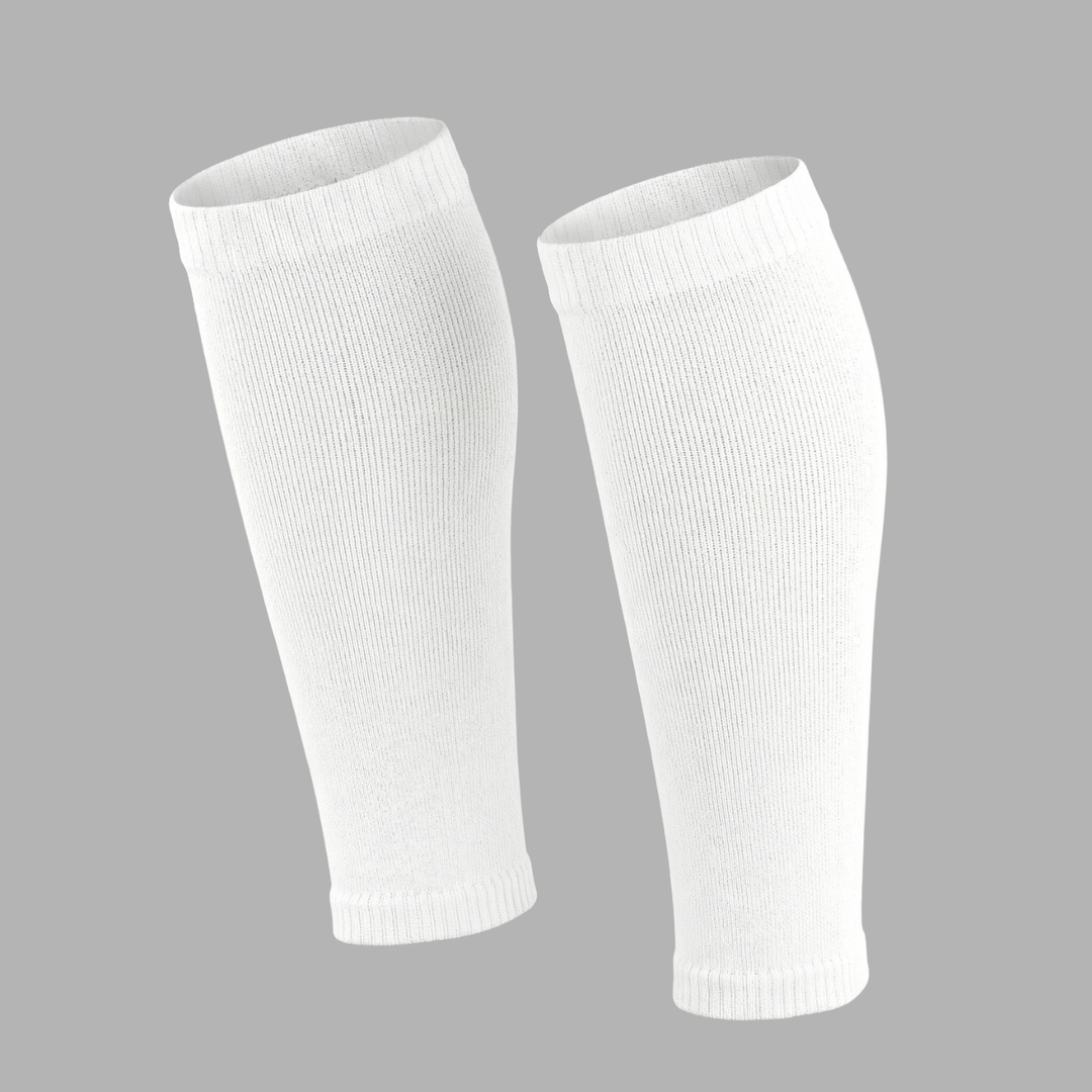 White Knitted Compression Calf Sleeves