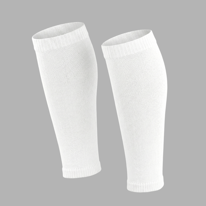 White Knitted Compression Calf Sleeves
