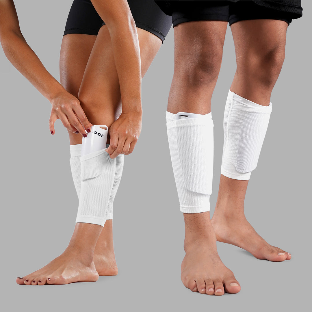 White Soccer Shin Guards