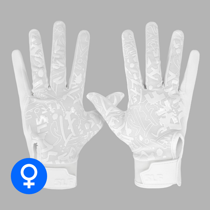 White Sticky Football Receiver Gloves for Women