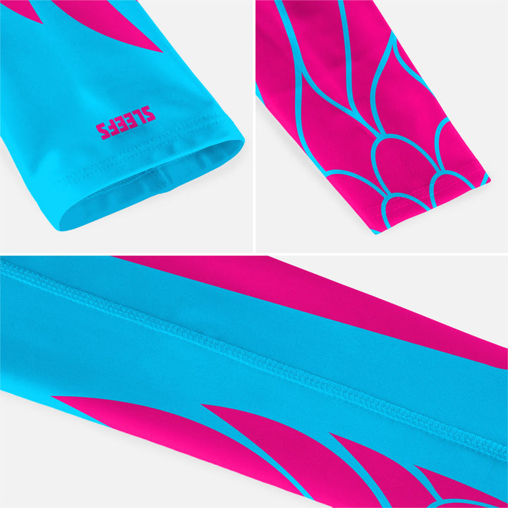 Neon Wings Blue and Yellow Kids Arm Sleeves Pair