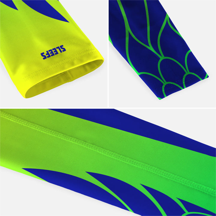Neon Wings Green and Pink Kids Arm Sleeves Pair