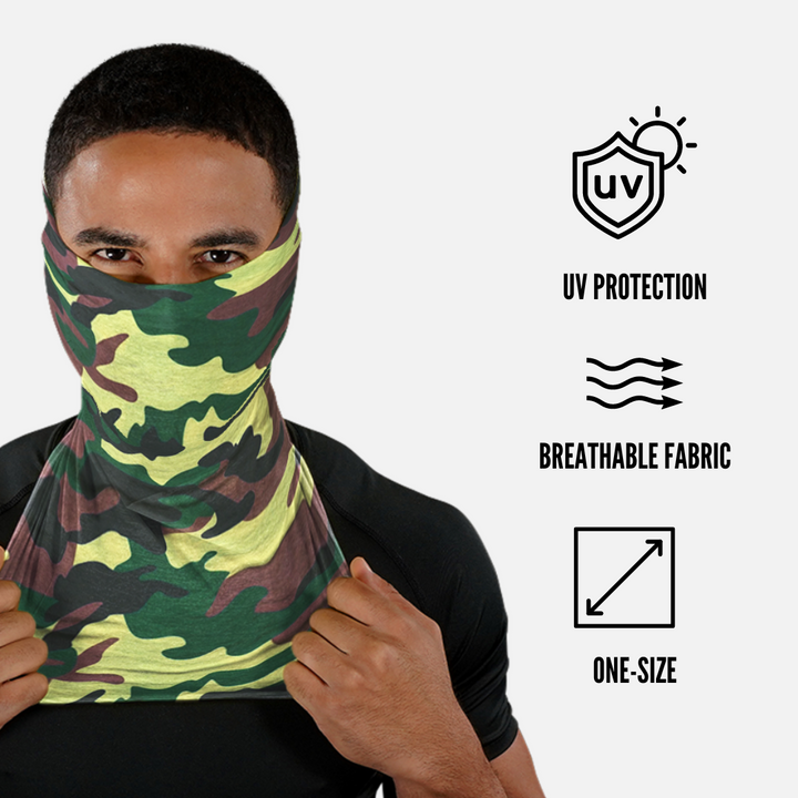Yellow Green Brown Original Camo Neck Gaiter