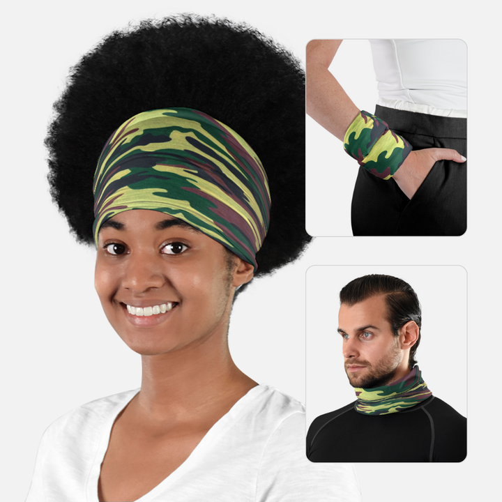 Yellow Green Brown Original Camo Neck Gaiter