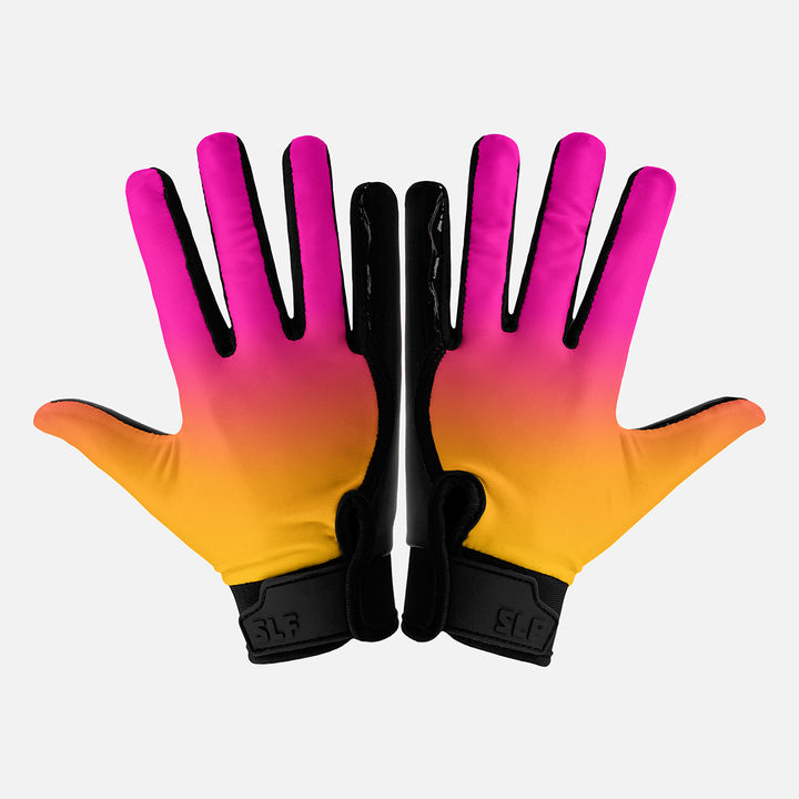 Yellow Pink Ice Pop Sticky Football Receiver Gloves